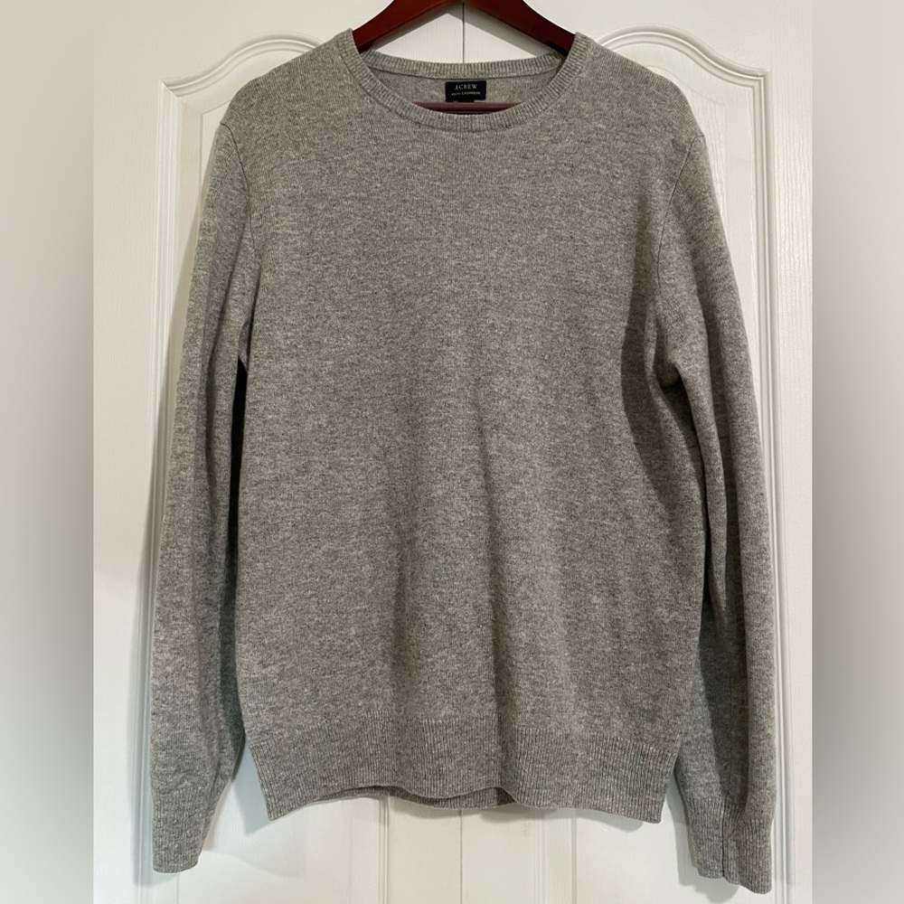 Men’s 100% Cashmere Light Gray Cashmere Sweater